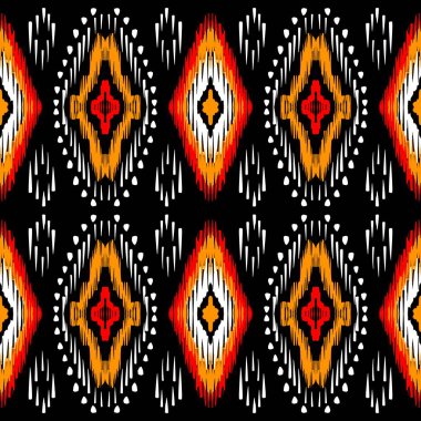 Soyut, Kumaş Fas, geometrik etnik desen dikişsiz çiçek rengi doğulu. Arkaplan, kumaş, perde, halı, duvar kağıdı, giysi, ambalaj, Batik, vektör illüstrasyonu, halı.