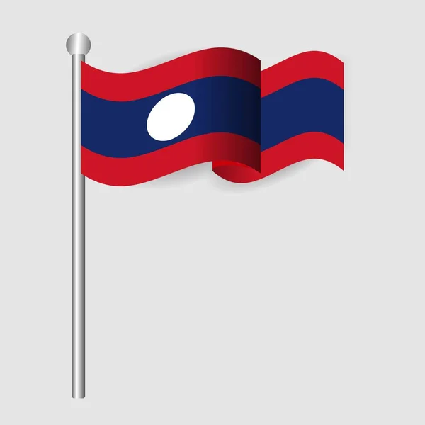 Bandeira Nacional Laos República Democrática Dos Povos — Vetor de Stock