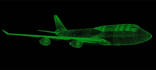 Estrutura Aeronave Para Tecnologia Digitalização — Vetor de Stock