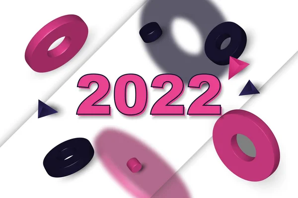 Nieuwjaar 2022 Achtergrond Met Geometrisch Vectorillustratie — Stockvector