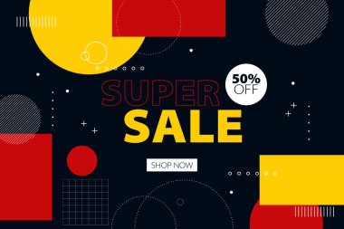 Düz geometrik arkaplan satışı. Vektör illüstrasyonu.