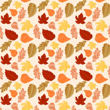 El çizimi sonbahar yaprakları arka plan. Vektör illüstrasyonu.