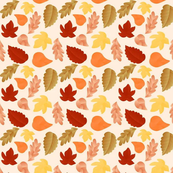 Ручной Рисунок Осенних Листьев Фона Векторная Иллюстрация — стоковый вектор