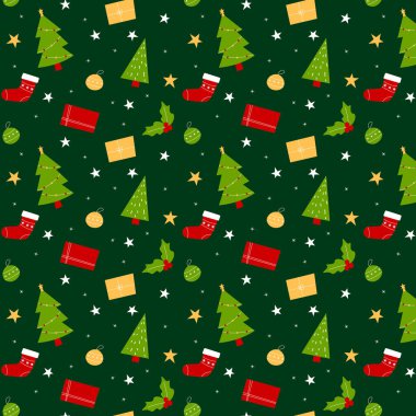 El çizimi Noel desenli tasarım geçmişi. Vektör illüstrasyonu.