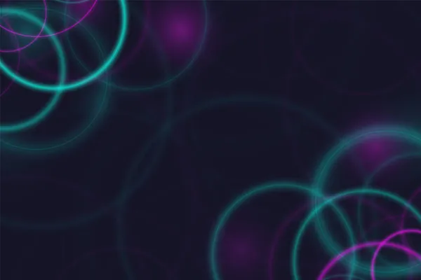 Blauwe Paarse Neon Cirkel Donkere Achtergrond Vectorillustratie — Stockvector