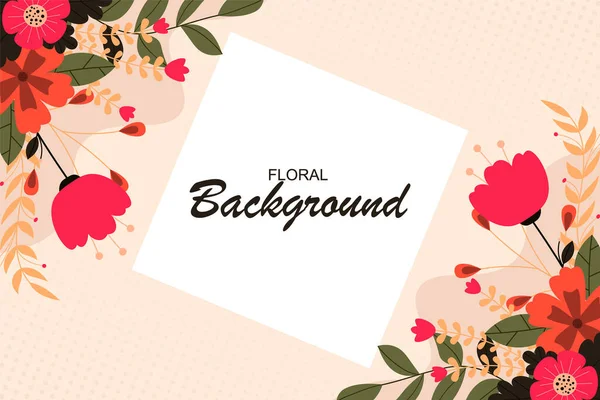 Floral Frame Background Rectangle Middle Vector Illustration — Stock Vector