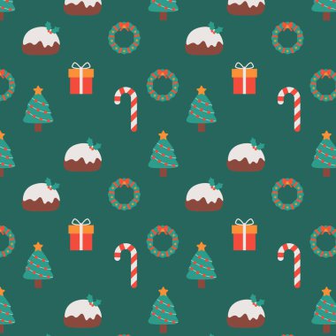 El çizimi Noel desenli tasarım geçmişi. Vektör illüstrasyonu.