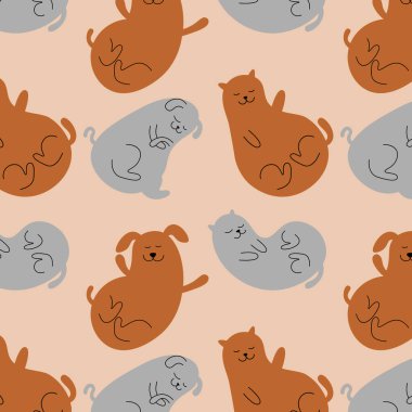 Kusursuz uykulu köpek modeli. Vektör illüstrasyonu.