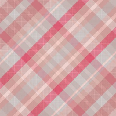 Sevgililer Günü renginde kusursuz ekose desenli arka plan. Vektör illüstrasyonu.