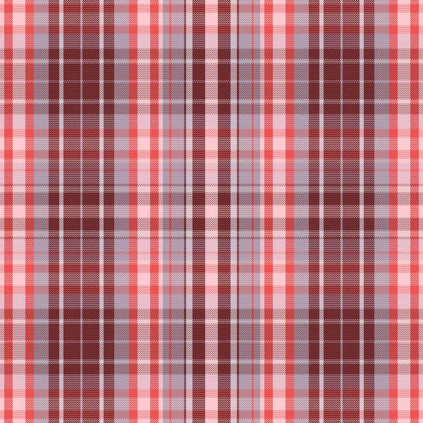 Sömlös Tartan Rutig Mönster Bakgrund Med Valentine Färg Vektorillustration — Stock vektor