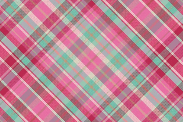 Bezešvé Tartan Kostkované Vzor Pozadí Barvou Valentýna Vektorová Ilustrace — Stockový vektor