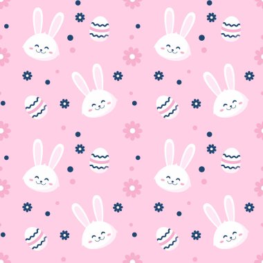 Düz elle çizilmiş paskalya deseni. Vektör illüstrasyonu.