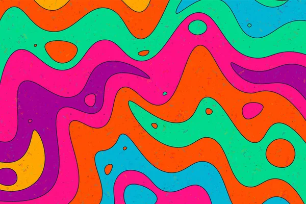 Abstraktní Psychedelické Groovy Pozadí Vektorová Ilustrace — Stockový vektor