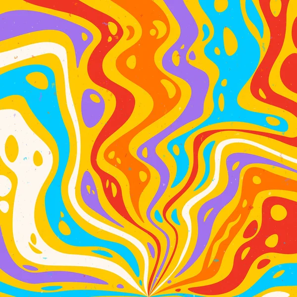 Abstraktní Psychedelické Groovy Pozadí Vektorová Ilustrace — Stockový vektor