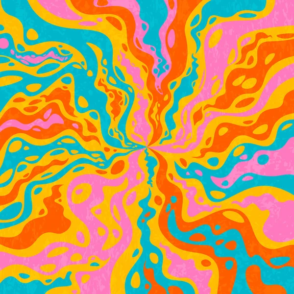 Abstraktní Psychedelické Groovy Pozadí Vektorová Ilustrace — Stockový vektor