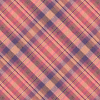 Kusursuz ekose desenli, desenli ve pastel renkli. Vektör illüstrasyonu.