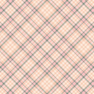 Kusursuz ekose desenli, desenli ve pastel renkli. Vektör illüstrasyonu.