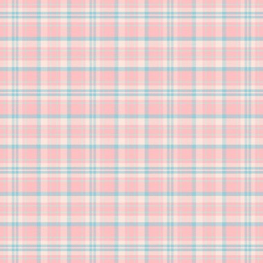 Kusursuz ekose desenli, desenli ve pastel renkli. Vektör illüstrasyonu.