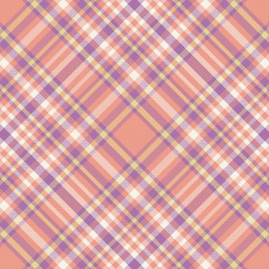 Kusursuz ekose desenli, desenli ve pastel renkli. Vektör illüstrasyonu.