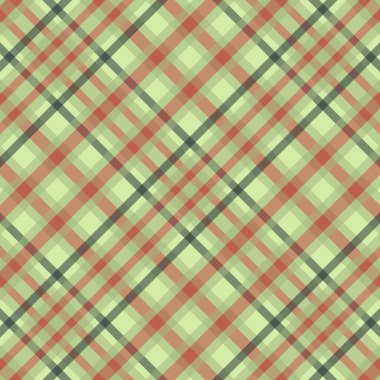 Tertemiz ekose desenli, desenli ve retro renkli. Vektör illüstrasyonu.