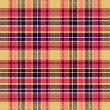 Tartan desenli, desenli ve retro renkli. Vektör illüstrasyonu.