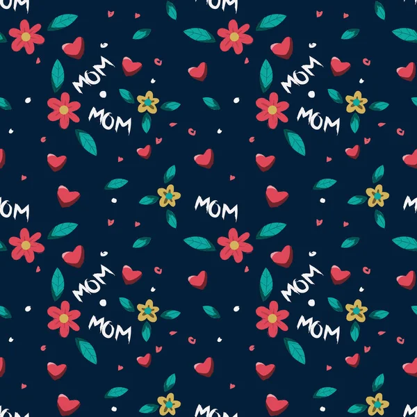 Nahtloses Muster Glücklicher Muttertag Vektorillustration — Stockvektor