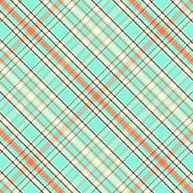 Tartan desenli, desenli ve retro renkli. Vektör illüstrasyonu.