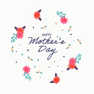 El çizimi mutlu anneler günü geçmişi. Vektör illüstrasyonu