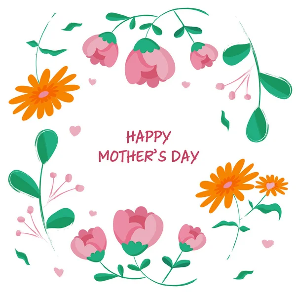 Ręcznie Rysowane Szczęśliwe Tło Dzień Matki Ilustracja Wektora — Wektor stockowy