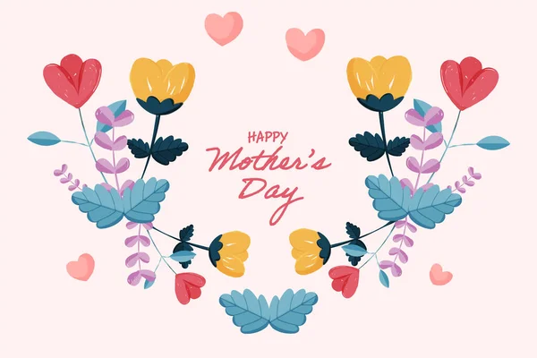 Hand Gezeichnet Glücklichen Muttertag Hintergrund Vektorillustration — Stockvektor