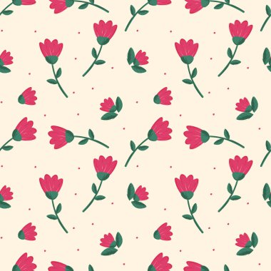 El çizimi çiçek deseni. Vektör illüstrasyonu