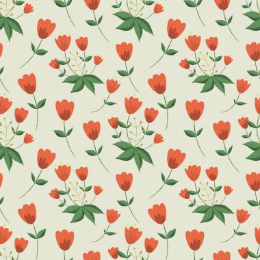 El çizimi çiçek deseni. Vektör illüstrasyonu