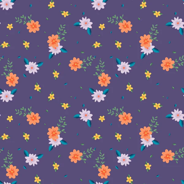 Motif Floral Dessiné Main Illustration Vectorielle — Image vectorielle