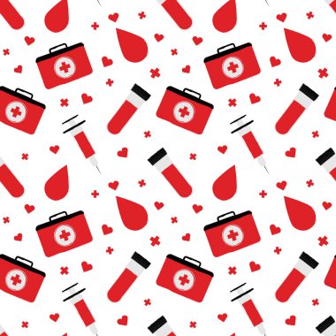 El yapımı dünya kanı donör günü pürüzsüz kalıplar. Vektör illüstrasyonu.