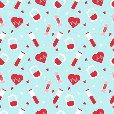 El yapımı dünya kanı donör günü pürüzsüz kalıplar. Vektör illüstrasyonu.