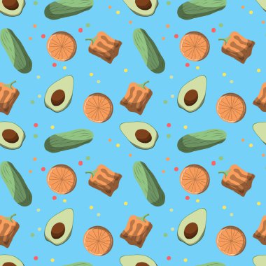 Elle çizilmiş Dünya Gıda Güvenliği Günü pürüzsüz desen. Vektör illüstrasyonu.