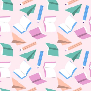 Okulun el çizimi, pürüzsüz desen. Vektör illüstrasyonu.