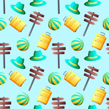 Tatiller sorunsuz geçer. Tekrar et. Vektör illüstrasyonu.