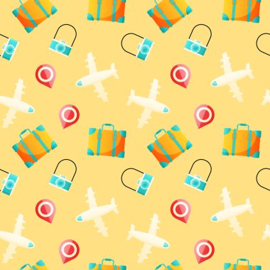 Tatiller sorunsuz geçer. Tekrar et. Vektör illüstrasyonu.