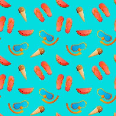 Kusursuz yaz şablonu. Tekrar et. Vektör illüstrasyonu.