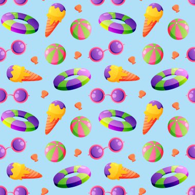 Summer seamless pattern. Repeat pattern.