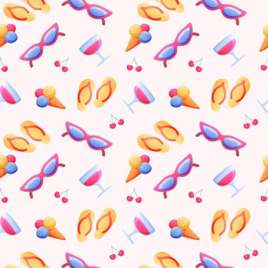 Kusursuz yaz şablonu. Deseni tekrarla.