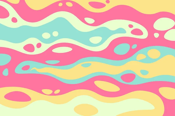 Flat Abstract Psychedelic Groovy Background Vector Illustration — Archivo Imágenes Vectoriales