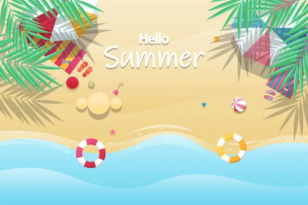 Gradient Summer Background Beach Vector Illustration — Stockvektor