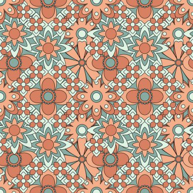 Soyut, dikişsiz, harika çiçek arkaplanı. Vektör illüstrasyonu.