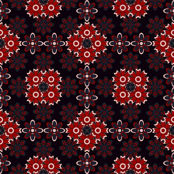 Soyut, dikişsiz çiçek deseni. Tekrar et. Vektör illüstrasyonu.