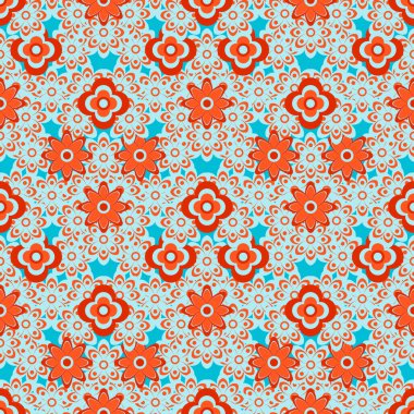 Soyut, dikişsiz çiçek deseni. Tekrar et. Vektör illüstrasyonu.