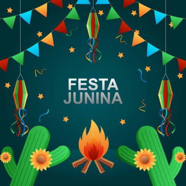 Festas juninas background with gradient style. Vector illustration.