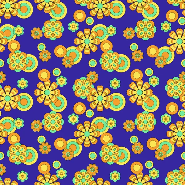 Αφηρημένο Λουλούδι Groovy Ψυχεδελικό Μοτίβο Εικονογράφηση Διανύσματος — Διανυσματικό Αρχείο