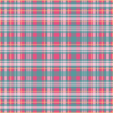 Tartan desenli, desenli ve yaz renginde. Vektör illüstrasyonu.